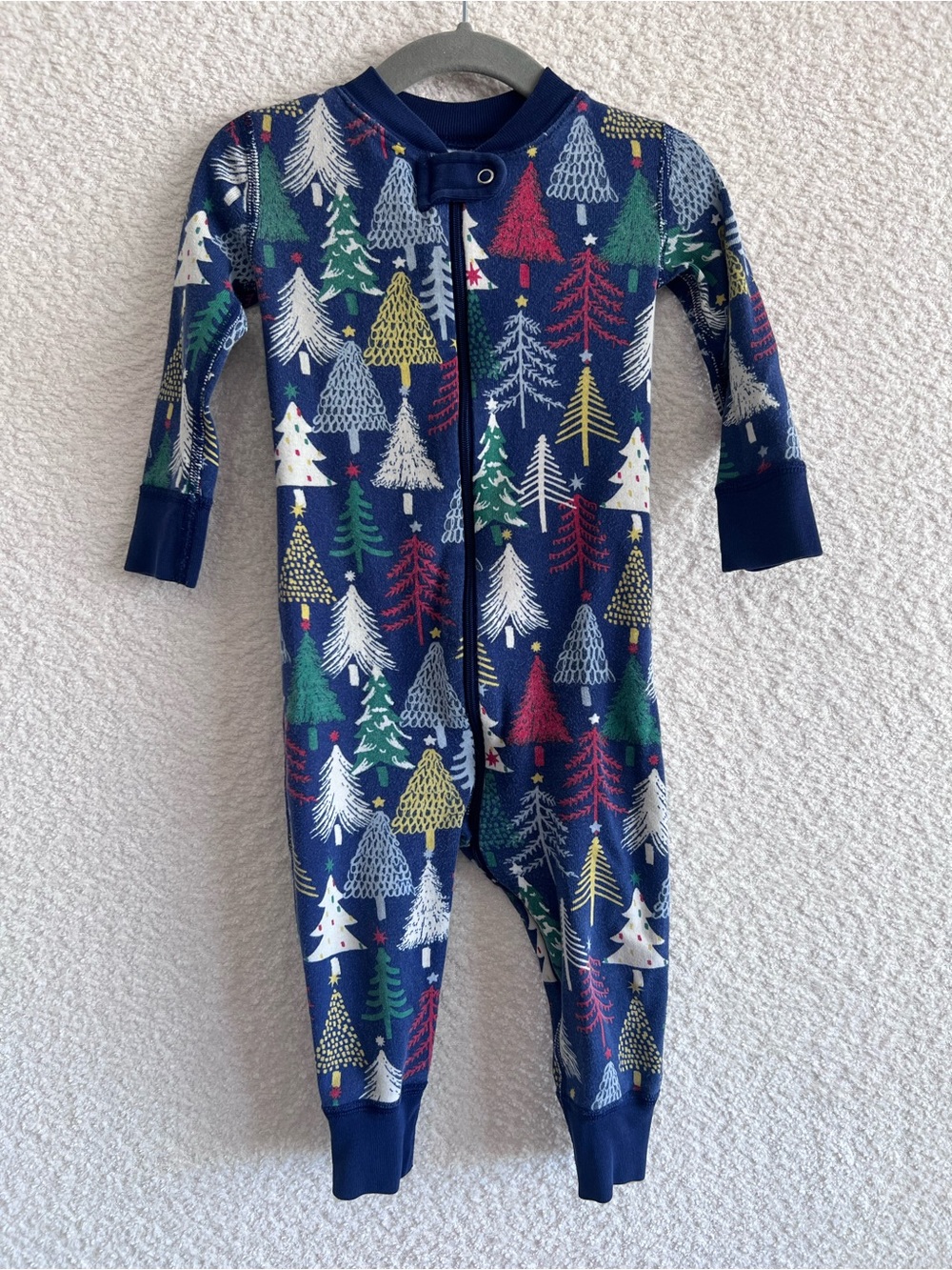 Hanna Andersson Infant Blue Winter Christmas Zipper Pajamas Size 18-24 Months